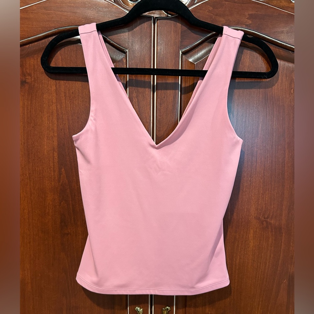 Express Pink V-Neck Tank Top